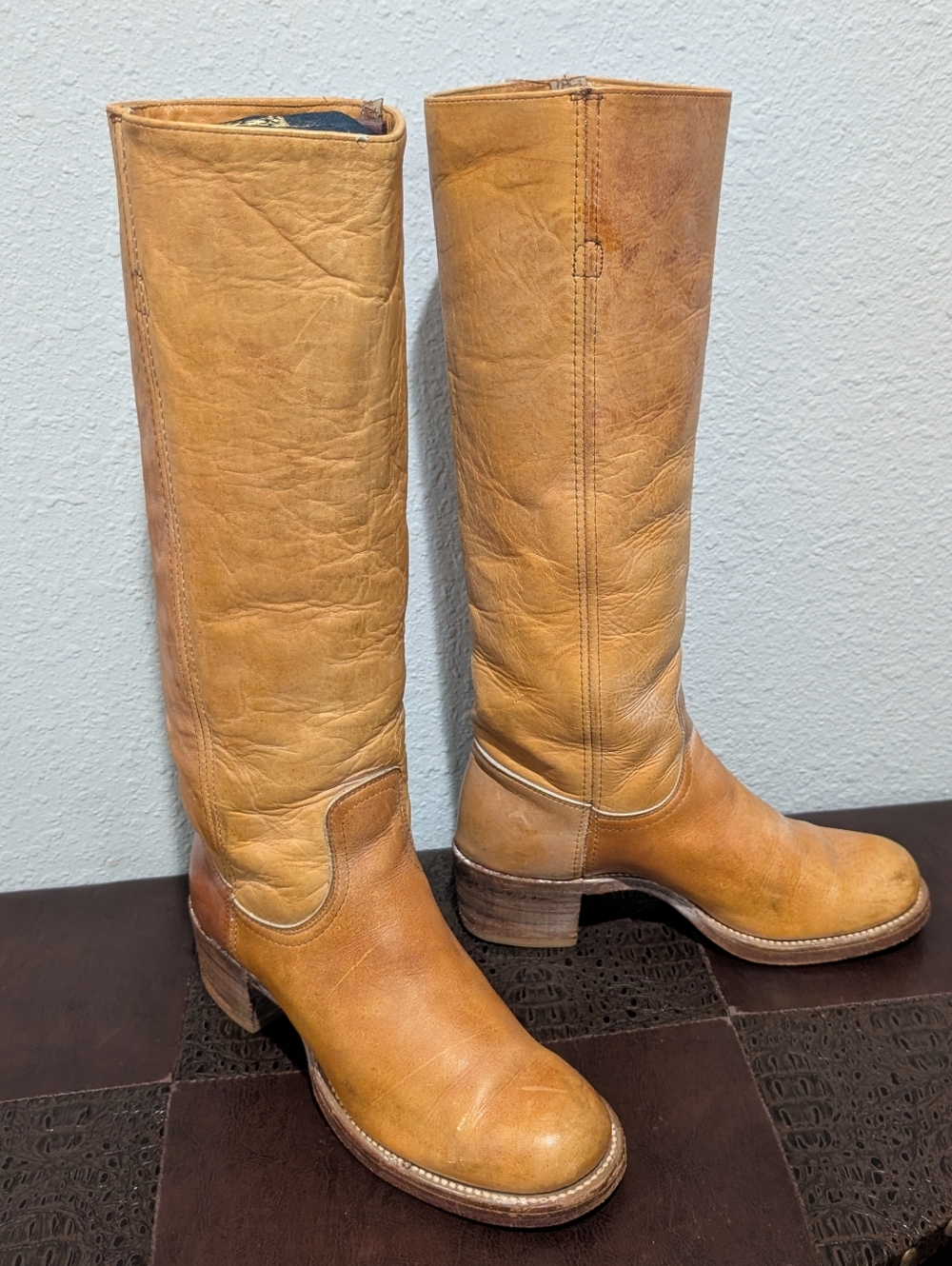 Vintage 70's FRYE Black Label Campus Boots Made in USA - Size 7B - Picture 9 of 16
